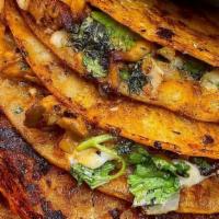 Birria Tacos · Vegan. Oyster mushroom - guajillo - ancho - chile De arbol - onion - cilantro - consome (Thr...