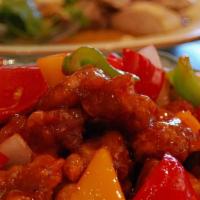 Sweet And Sour Pork · Served with white rice.