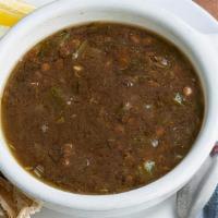 Lentil Soup · onion, garlic, celery, lemon juice, extra virgin olive oil (VG VN GF)