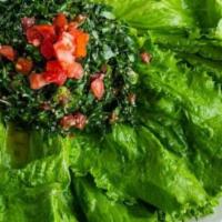 Tabouleh Salad · parsley, bulgur, green onion, tomato, mint, spices, extra virgin olive oil, lemon juice (VG ...