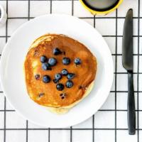 Labc Blueberry Pancakes · 2 ricotta pancakes with blueberries served with side of butter and maple syrup. Stack.it.up.