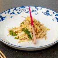 Double Hearts · Hearts of palm, baby artichoke hearts, picked ginger, sesame seed, cilantro, red onion and c...