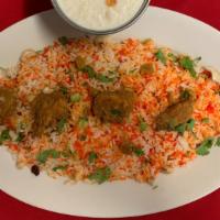 Chicken Biryani · Gluten free. Premium chicken is cooked with basmati rice, mix of special herbs and spices.