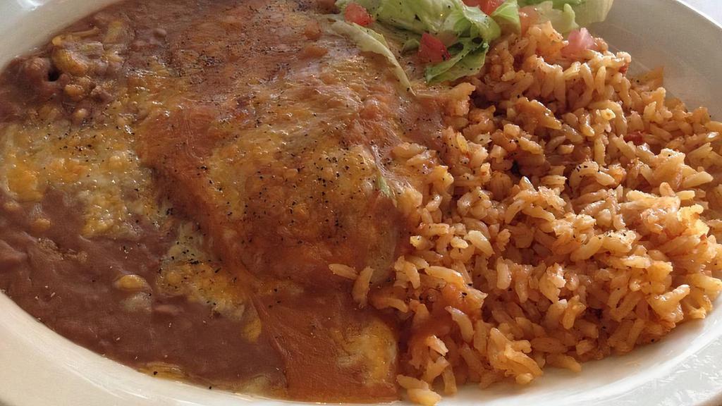 Chile Relleno · Ortega chili stuffed with cheese dipped in egg batter and fried golden brown, smothered with out homemade ranchera sauce and topped with cheese.