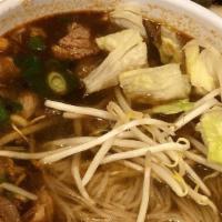 Beef Noodle Soup · Sliced beef and beef ball.