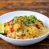 Byo Green Curry Bowl · Build your own bowl with our housemade green curry sauce. Pick your own veggies, protein, ba...
