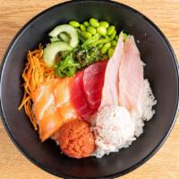 Trio Sashimi Bowl · tuna, albacore, and salmon sashimi & spicy tuna