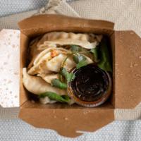 Vegetable Dumplings (8 Pcs.) · Choose one: SOFT (steamed) or CRISPY (fried). Commonly known as gyoza. Bite size wonton wrap...