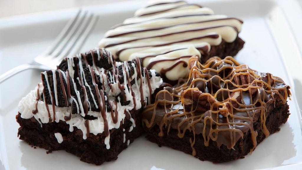 Brownies · Whether enjoyed as an afternoon snack or an after-dinner dessert, our rich, chewy specialty brownies are the perfect treat (varieties may vary by cafe).