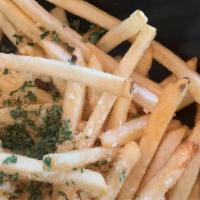 Truffle Garlic Fries · String fries tossed with garlic, parmesan cheese & truffle oil.
