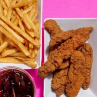 3 Chicken Tender Combo · Three jumbo, buttermilk herb marinated, double hand-breaded chicken tenders with tangy coles...