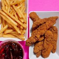 2 Chicken Tender Combo · Two jumbo, buttermilk herb marinated, double hand-breaded chicken tenders with tangy colesla...