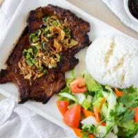 Pork Chop Over Rice (Bone In) (2) · Cơm sườn nướng.