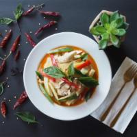 Red Curry · Bamboo shoots, bell peppers and sweet basil