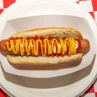Plain Hot Dog · Mayo, ketchup, and/or mustard.