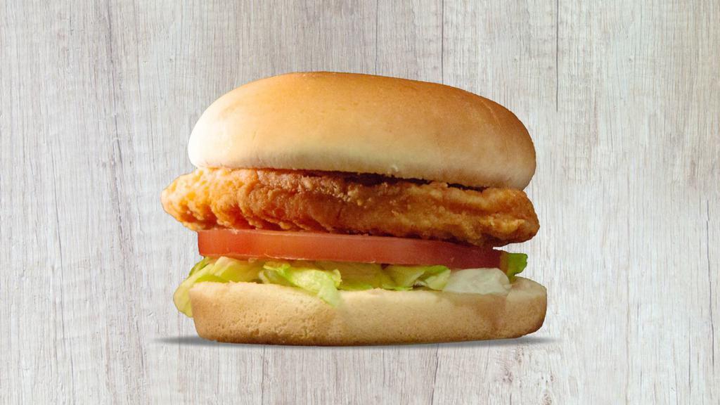 #9 Crispy Chicken Sandwich · Delicious fried chicken on a sesame seed bun with mayo, lettuce, and tomatoes. Fries, and a medium drink.