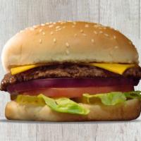 Single Time Burger · Fresh quarter-pounder, bacon, American cheese, thousand island, pickles, lettuce, tomatoes, ...