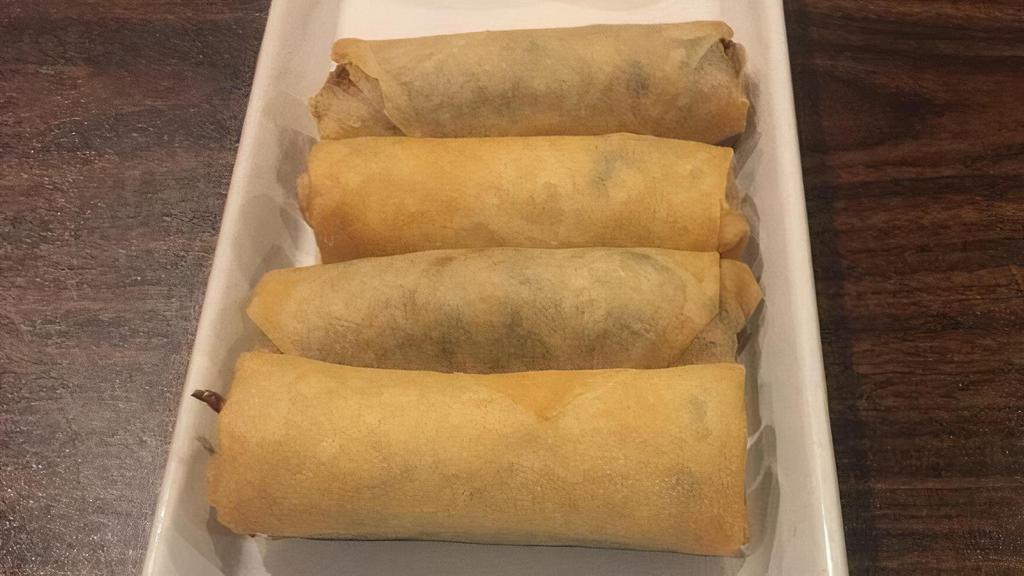Fried Egg Roll · Gluten-free option available, vegan option available. Delightful vegetable egg rolls.