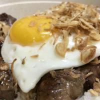 Ribeye Bistek · USDA choice ribeye, fried shallots, fried egg, ponzu.