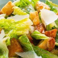 Caesar Salad (Small) · Romaine lettuce, shaved Parmesan cheese and croutons.