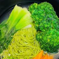 Veggie Noodle Soup · broccoli, bok-choy.