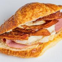 Egg, Ham, Bacon & Cheese · Choice: Scrambled Egg or Fried Egg
Choice: Croissant, Bagel, or Toast