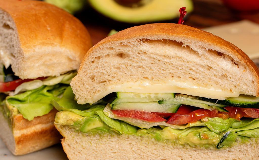 Vegetarian · Avocado, Tomato, Lettuce, Swiss cheese, mayonaise, cucumber on your choice of bread