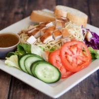 La Bou Chicken Salad (Large) · Grilled teriyaki chicken breast, angel hair pasta, cucumber, fresh red bell pepper and tomat...