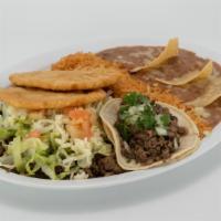 Gordita And Taco Combo · Any Choice of Meat (Pork, BBQ Pork, Chicken, Beef)
Rice , Beans, Lettuce, Guacamole, Cheese