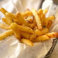 Fries · Vegan. Add garlic, facon, vegan cheese for an additional charge.