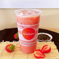 Strawberry Milk Tea · 290-350 cal.