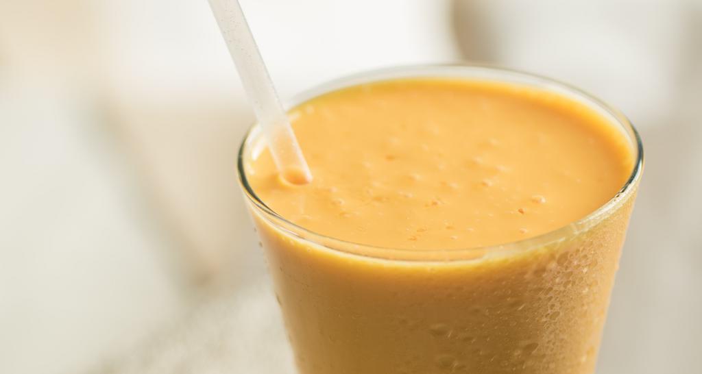 Mango Lassi · Yogurt drink made from blending mango pulp and plain yogurt.
