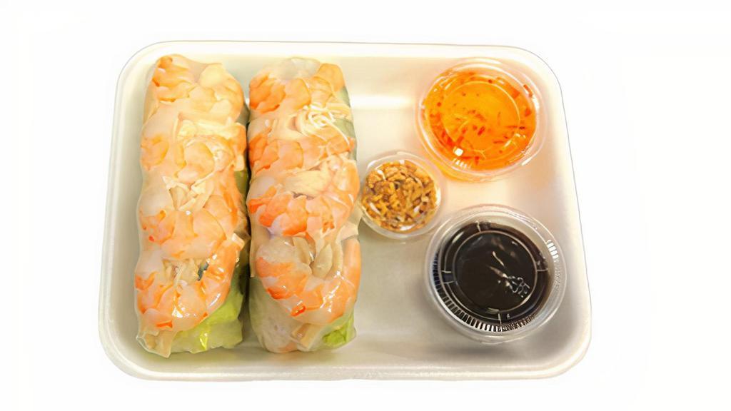 Spring Roll · Chicken, shrimp, rice wrapper, lettuce, cucumber, vermicelli.