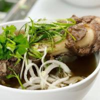 Pho · Choice of beef or chicken. 
Steak is served raw, must boil broth and mix to preference to ea...