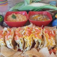 Family Pac 8 Tacos, 20 Oz. Beans, 20 Oz. Rice, 8 Oz Salsa, 8 Oz. Guaca With Chips · 8 Hard Shell Tacos, 20 oz. of delicious Refried Beans, 20 oz. Spanish Rice, 8 oz. Salsa & 8 ...