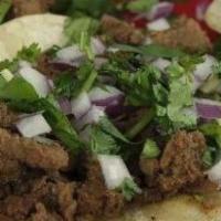 1 Street Taco · @ overlapping corn tortillas filled with Meat choice, fresh Cilantro & Onion.
Add a side of ...