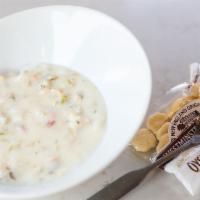 New England Clam Chowder · 8oz of our family recipe with Ocean Clams, onions, celery, potatoes and cream (no bacon)