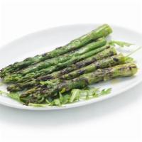 Grilled Jumbo Asparagus · Extra virgin olive oil, Sea salt
