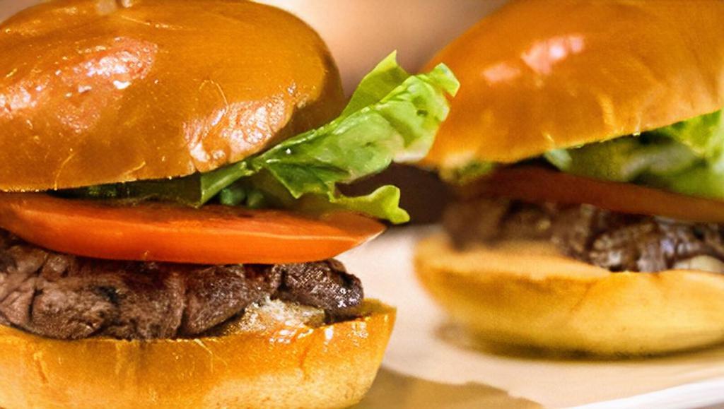Burger Sliders · all-natural brisket short rib blend, heirloom tomato, baby gem, brioche bun