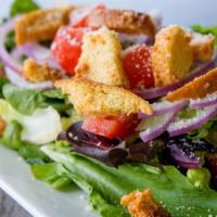 Green Salad (Full) · Mixed greens, sliced tomatoes, grated Parmesan, croutons, and red onions. Served with your c...