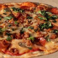Build Your Own Organic Pizza · Choose three toppings, each additional topping is $1.00 each.