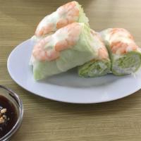 GỏI Cuốn Tôm (2 Cuốn) · Shrimp spring rolls - two rolls.
