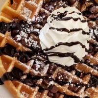 Double Chocolate · Chocolate chips baked-in and topped with more chocolate chips and chocolate drizzle (cal. 93...