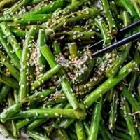 Stir-Fried String Bean · Stir-fried string beans with or without ground pork