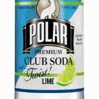Club Soda With Lime · 12 oz can. Tasty no calories or sugar.