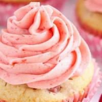 Strawberry Cupcake · You’ll love this cupcake it’s sweet with strawberry icing, vanilla cake.