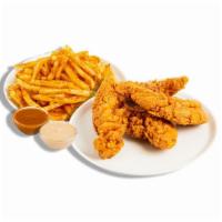 The Rebound · 4 of our jumbo, hand-breaded, crispy, all white meat chicken tenders, paired with your choic...