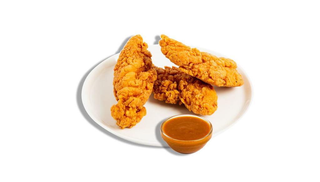 3 Pc Snapback Tendies · 3 of our jumbo, hand-breaded, crispy, all white meat chicken tenders, served with your choice of 7 signature sauces.