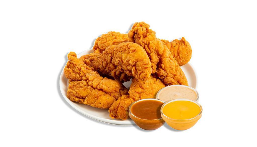 5 Pc Snapback Tendies · 5 of our jumbo, hand-breaded, crispy, all white meat chicken tenders, served with your choice of three of our 7 signature sauces.