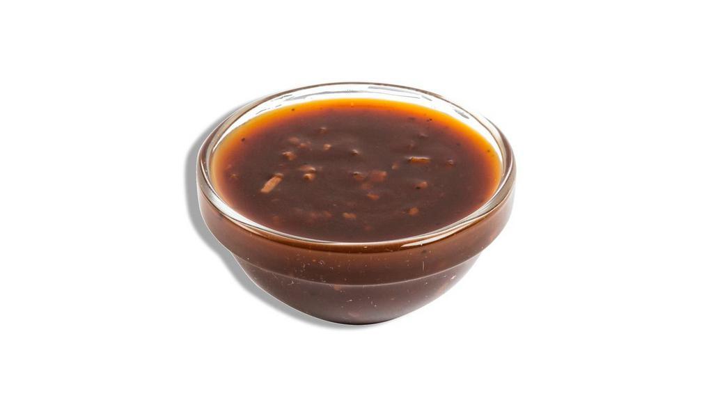 Asian Bbq · 2 oz. portion of Asian BBQ sauce. Bold Asian inspired BBQ sauce with a kick. Ginger, a splash of soy sauce, sweet brown sugar, and Gochujang hot pepper sauce